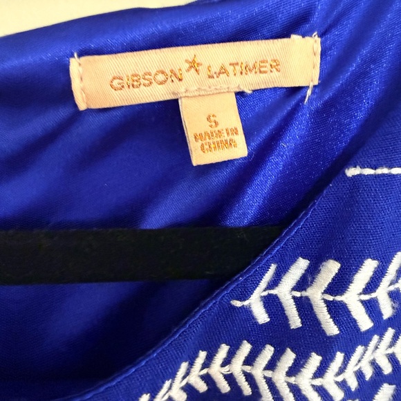 Gibson Latimer Blue Dress with White Detail - Picture 2 of 5